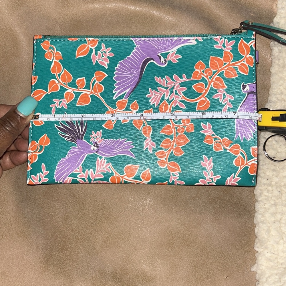 Kate Spade Teal and Orange Parrot Clutch - Picture 4 of 8